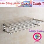 Wall Mounted Towel Racks Ra Wall Mounted Towel Rack Bathroom Hotel Rail Holder Storage Shelf Stainless Steel, Silver,towel holders bath,towel rack,bathroom shelves (Chrome Polish)