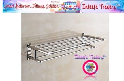 Wall Mounted Towel Racks Ra Wall Mounted Towel Rack Bathroom Hotel Rail Holder Storage Shelf Stainless Steel, Silver,towel holders bath,towel rack,bathroom shelves (Chrome Polish)