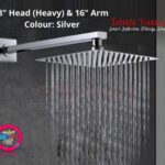Luxury Rain Shower Head, Modern Ultra-thin Stainless Steel Rainfall Shower head for Bathroom, 8 inch, Square, Chrome & 16 inch Ceiling Mounted Shower Head Arm Bathroom Shower Head Bracket Bar G1/2 Shower Head Fixed Pipe Shower Head Holder