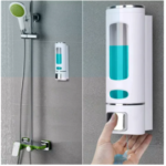 ABS Plastic Soap Dispenser for Bathroom Wall Mounted Shampoo Conditioner Hand Wash Gel Dispenser Liquid Soap Sanitizer Dispenser for Basin Kitchen Sink 400Ml Pack of 1 White