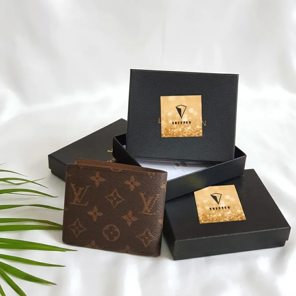 Men Stylish Flower Print Small PU Leather Wallet