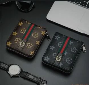 Snapper Flower Round Zipper Stylish Wallet for Men